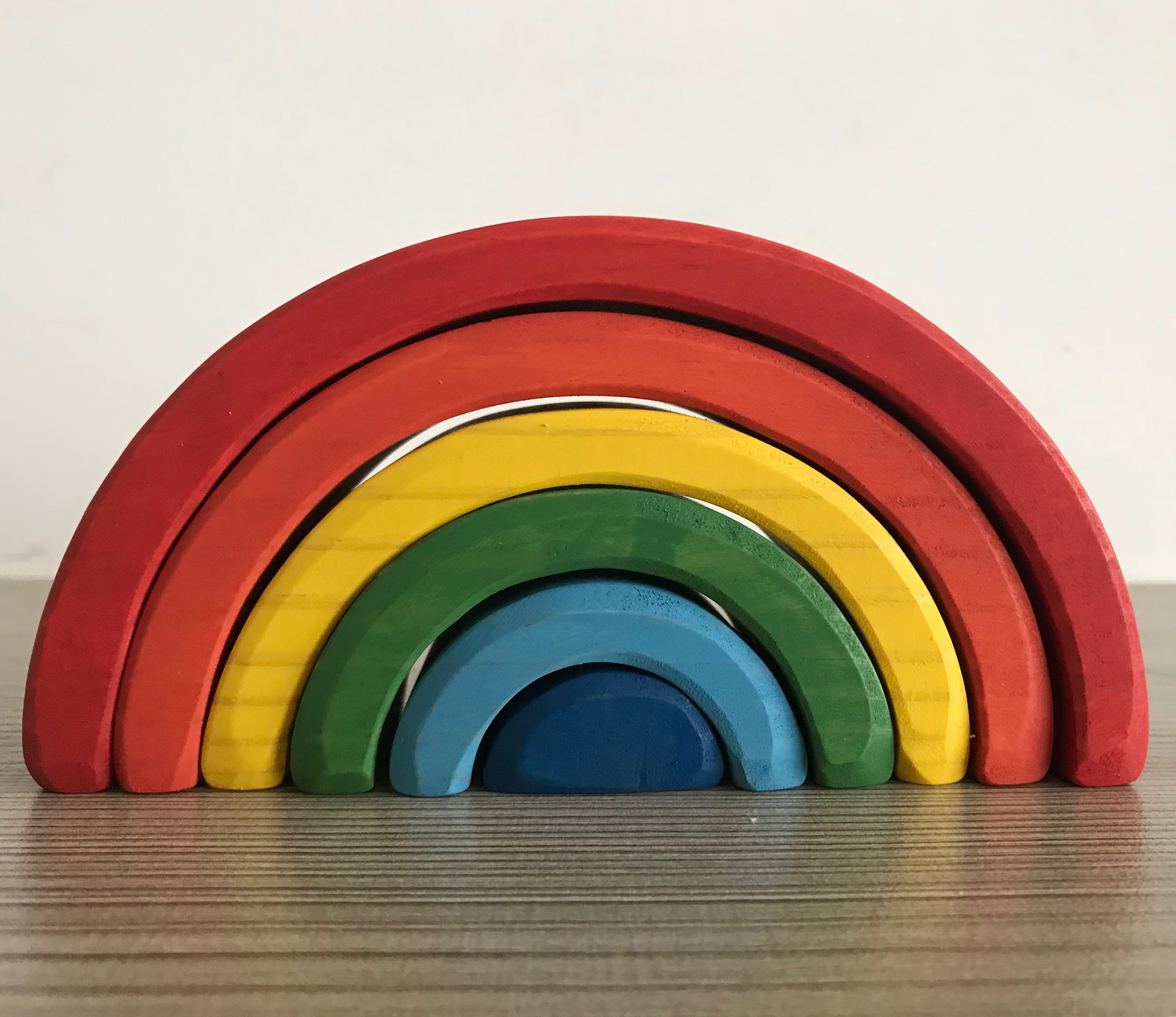 TOWO - Cajas apilables de madera, colores del arco iris, bloques de tazas  para anidar y clasificar para niños pequeños, cubos apilables, juguetes